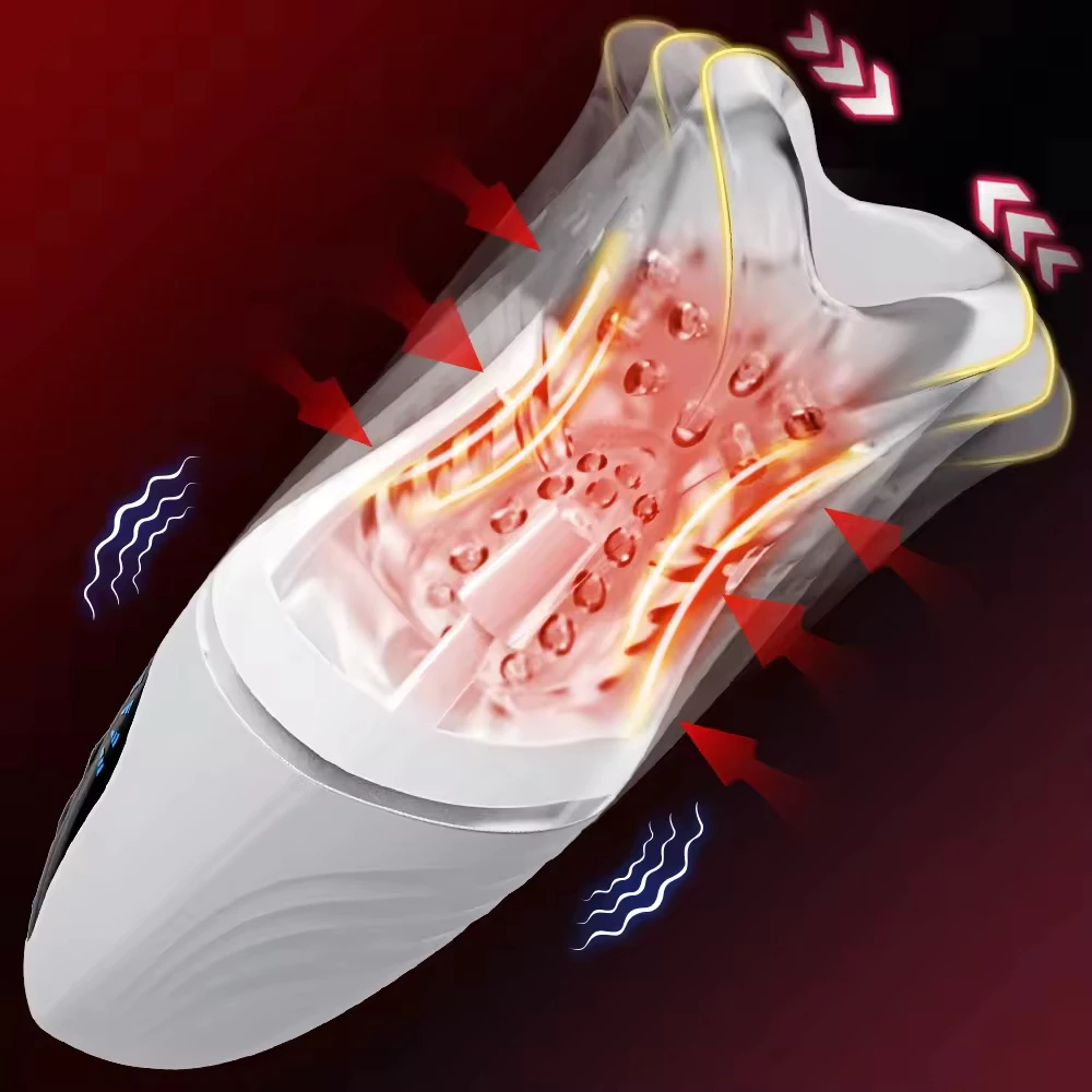 Unique Design Newest Male Automatic Silicone Soft Safe Vibrating Biting Oral Sex Mouth Masturbator for Men