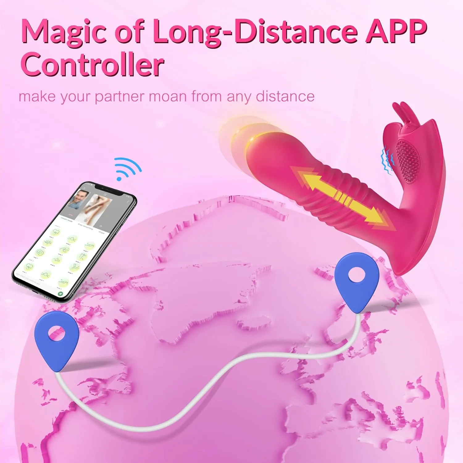 2-In-1 App Software Control Stimulation vibtrator toy sex Dild0 for women