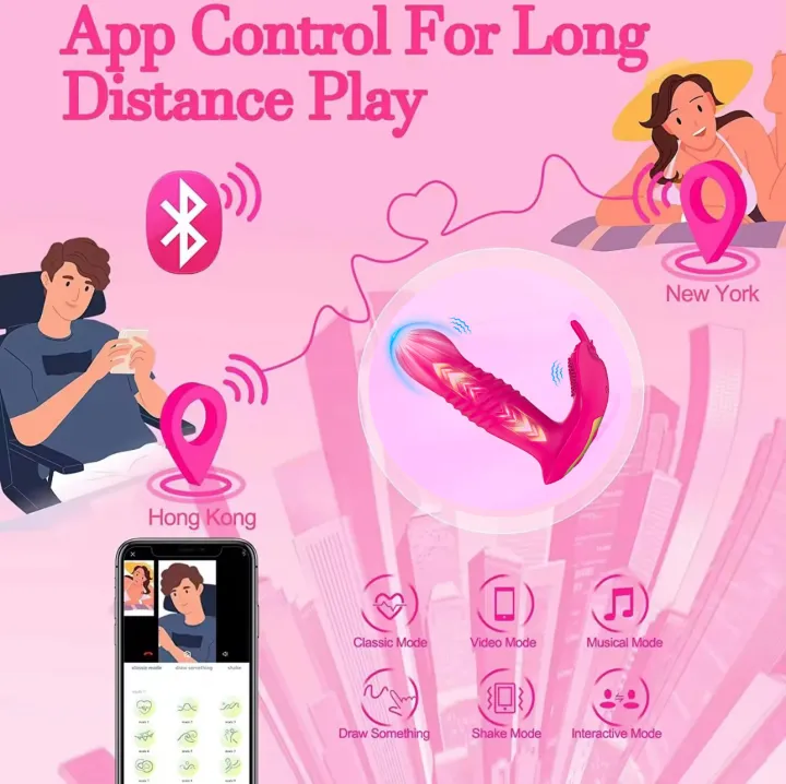 2-In-1 App Software Control Stimulation vibtrator toy sex Dild0 for women