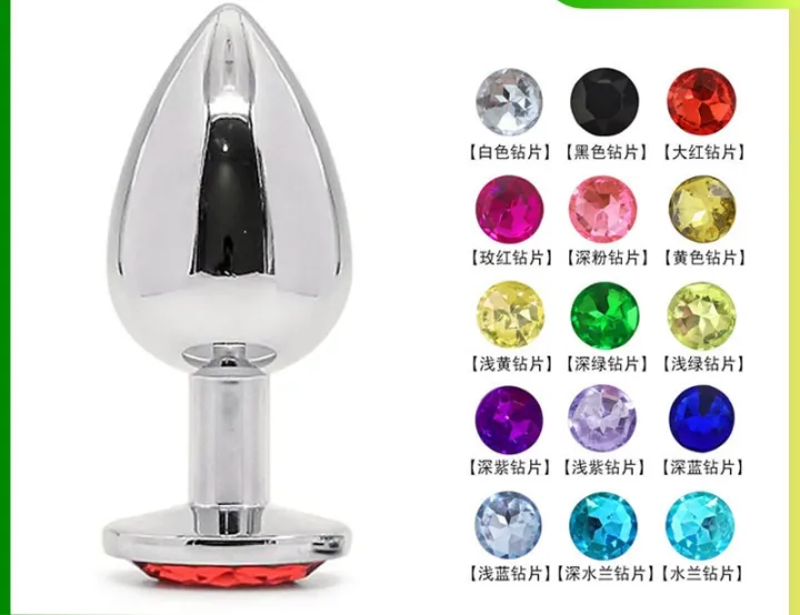 Stainless Stell Metal Anus Butt Plug with Diamond Adult Toys Men Women