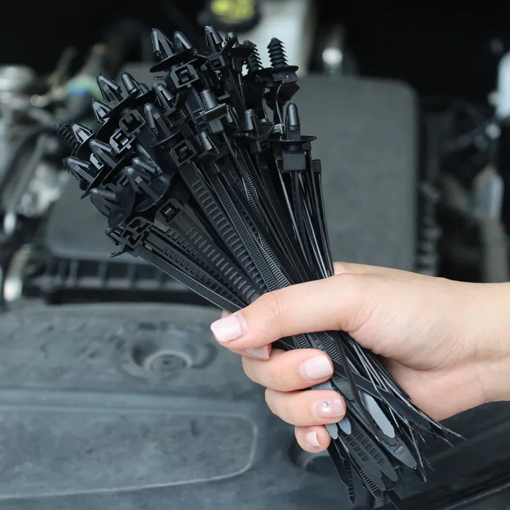 20PCS Car Push Mount Cable Tie Fastener Clip Universal Nylon Self Locking Retainer for Car Bumper Fender Liner Repair Kit