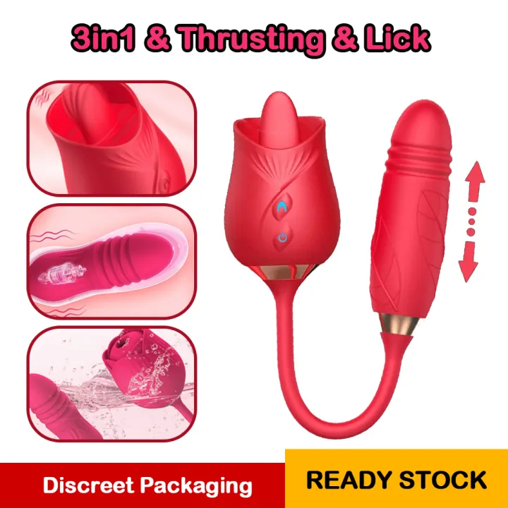 ROSE Vibrators for women 9 Sucking & 9 Thrusting Vibrating Dildos Sex Toy Dildo Rose Vibrator 2in1 Women Adult Sex Toys Games for Couples Sex Machine Vibrator