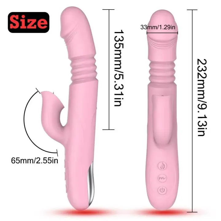 HOT Thursting DILDO !! 40°C HOT DILDO! 10 Speeds G Spot Vibrator Powerful Dildo Rabbit Vibrator for Women Massage Adult Toys USB Rechargeable
