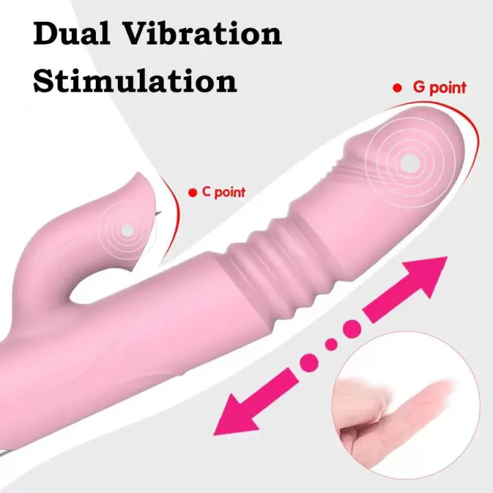 HOT Thursting DILDO !! 40°C HOT DILDO! 10 Speeds G Spot Vibrator Powerful Dildo Rabbit Vibrator for Women Massage Adult Toys USB Rechargeable