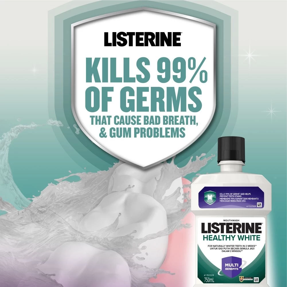 [Bundle of 6] Listerine Healthy White Mouthwash (750ml)