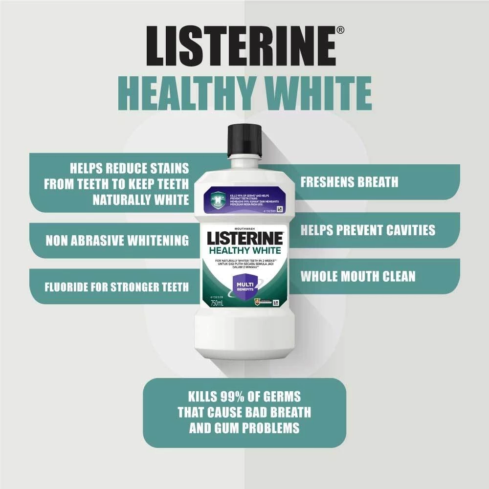 [Bundle of 6] Listerine Healthy White Mouthwash (750ml)