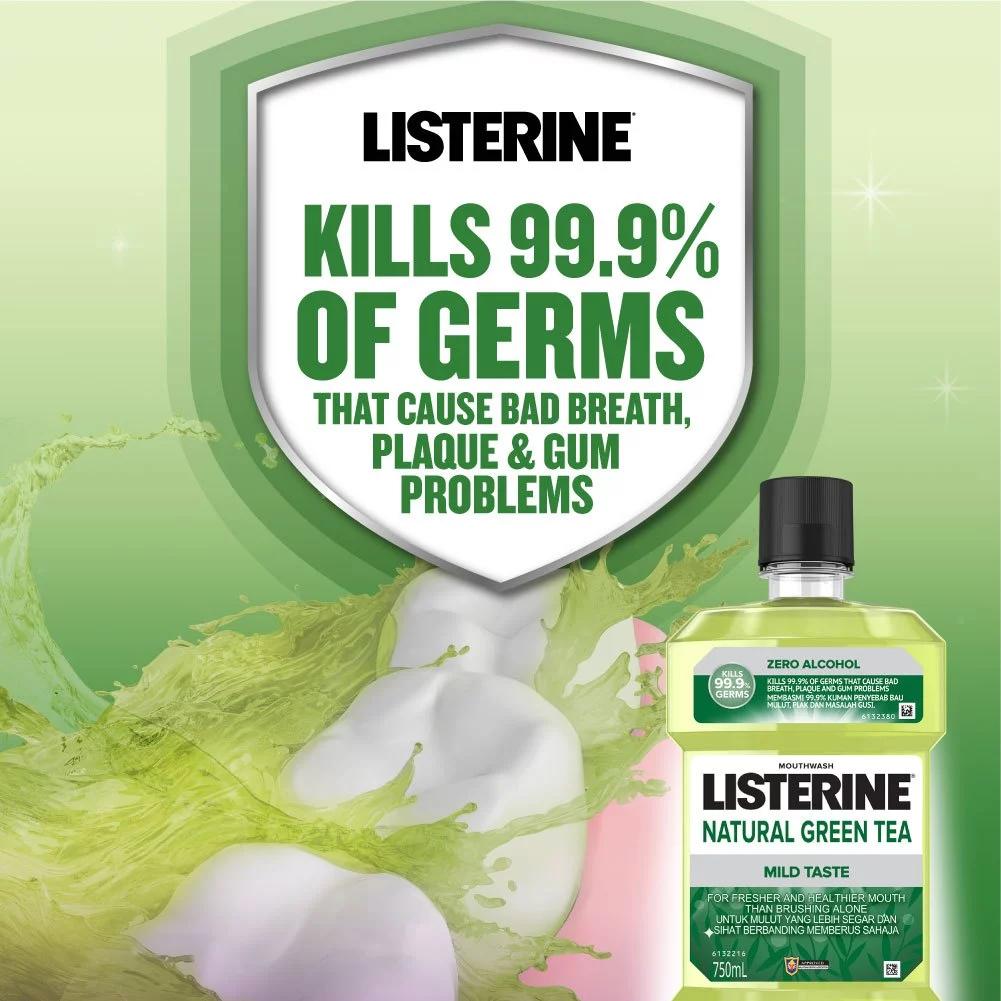 [Bundle of 2] Listerine Green Tea Mild Taste Mouthwash 750ml