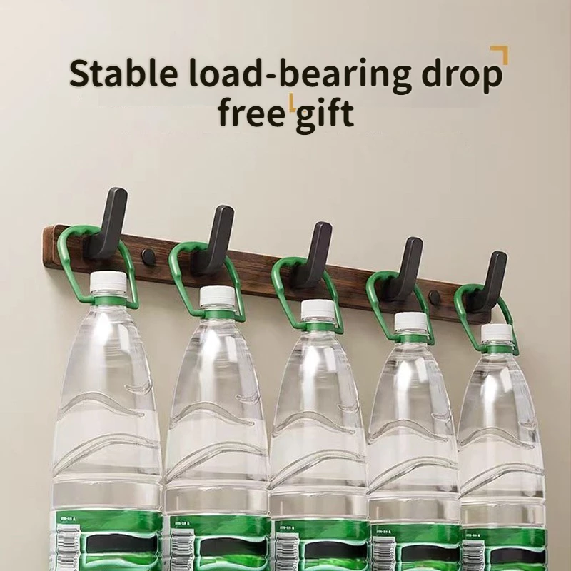 Cocolor Nordic Style Solid Wood Black White Hook Wall Rack Hooks Coat Clothes Holder for Bathroom Kitchen Accessories 免打孔浴室掛衣鉤挂钩