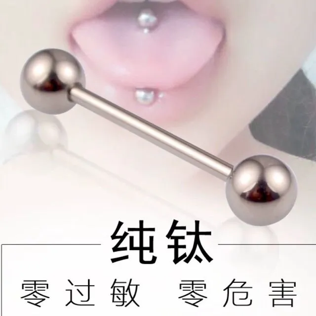 316L Surgical Steel silver color Barbell Bar Tongue Ring Stud Piercing Pin/舌环