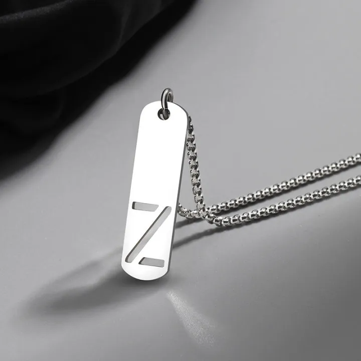 Bravego Men Fashion Titanium Steel Hollow Letter Necklace Women Alphabet A To Z Pendant Necklace Birthday Jewelry Gifts
