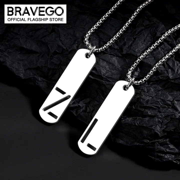 Bravego Men Fashion Titanium Steel Hollow Letter Necklace Women Alphabet A To Z Pendant Necklace Birthday Jewelry Gifts