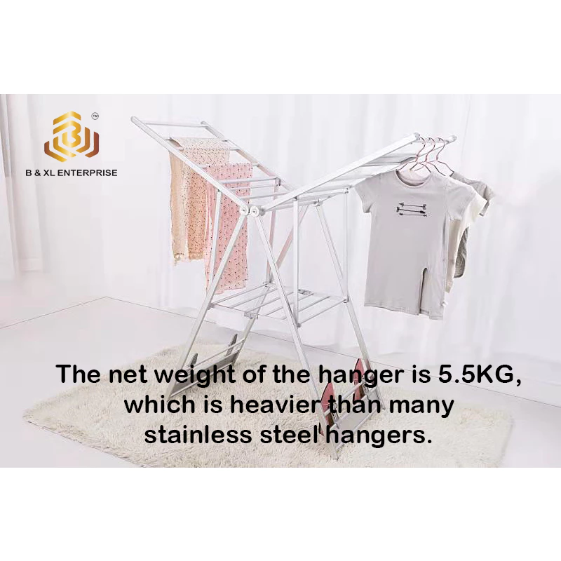 B & XL Model:LDA011 Butterfly Free Standing Foldable Aluminium Clothes Hanger/Rack Balcony Clothes Hanger/Rak Baju