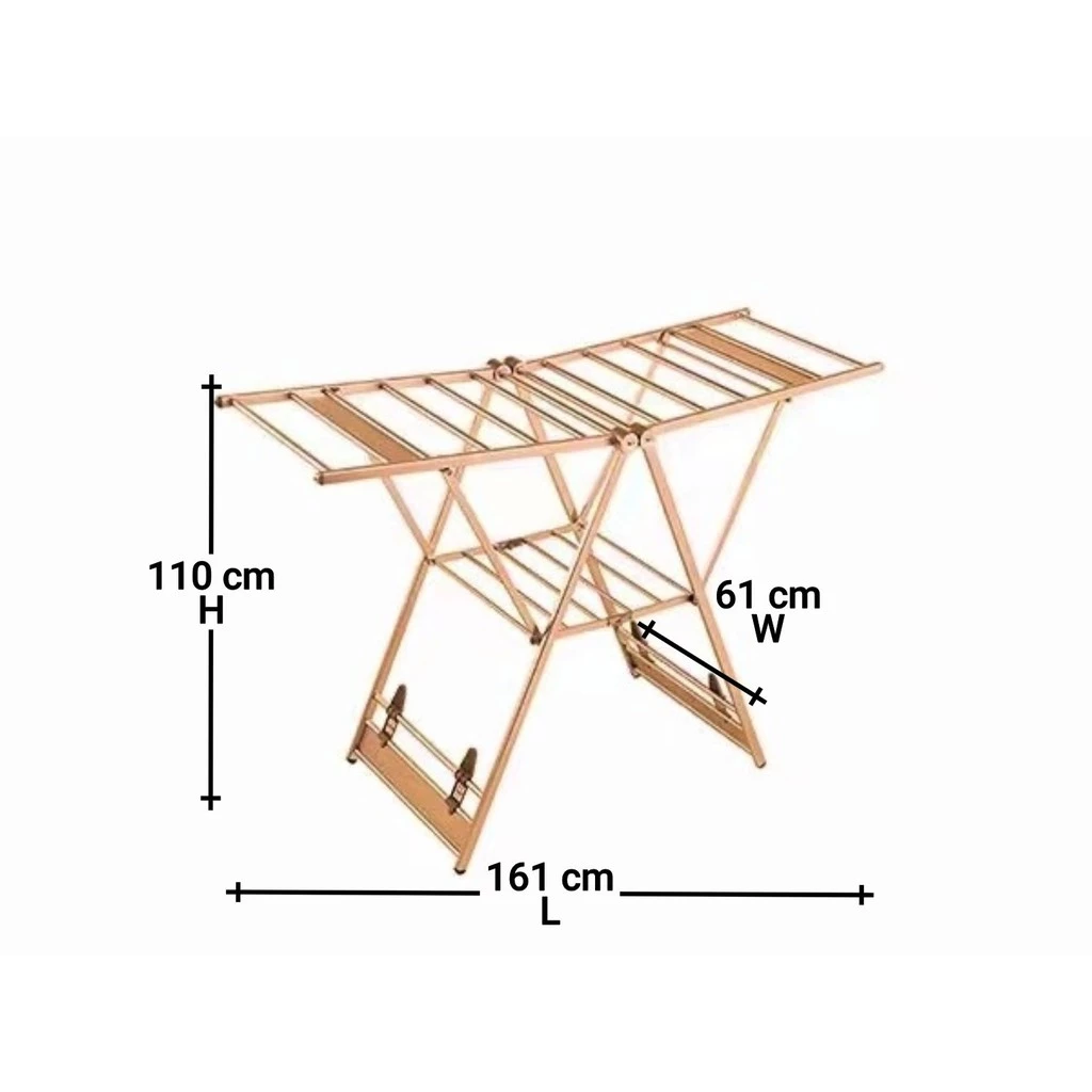 B & XL Model:LDA011 Butterfly Free Standing Foldable Aluminium Clothes Hanger/Rack Balcony Clothes Hanger/Rak Baju