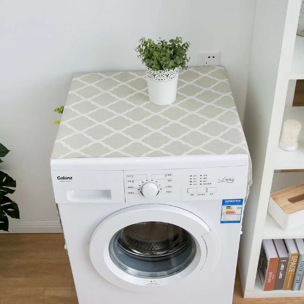 Washing Machine Cover, Fridge Dust Proof Top Cover with Storage Pocket,Kitchen Refrigerator Appliance Protector 55*130cm