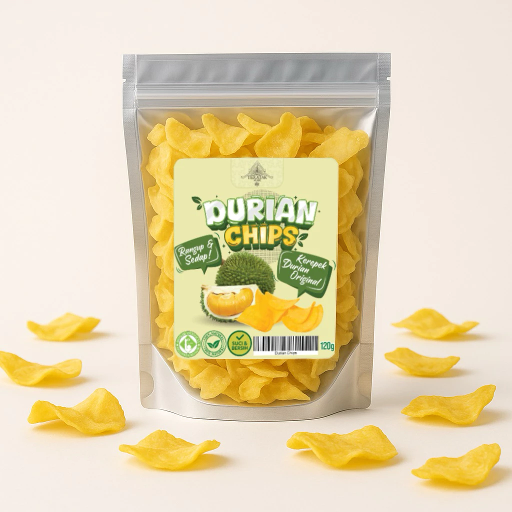 Kerepek Durian 100% Monthong Original - Rangup & Sedap - Snack Malaysia Best Seller