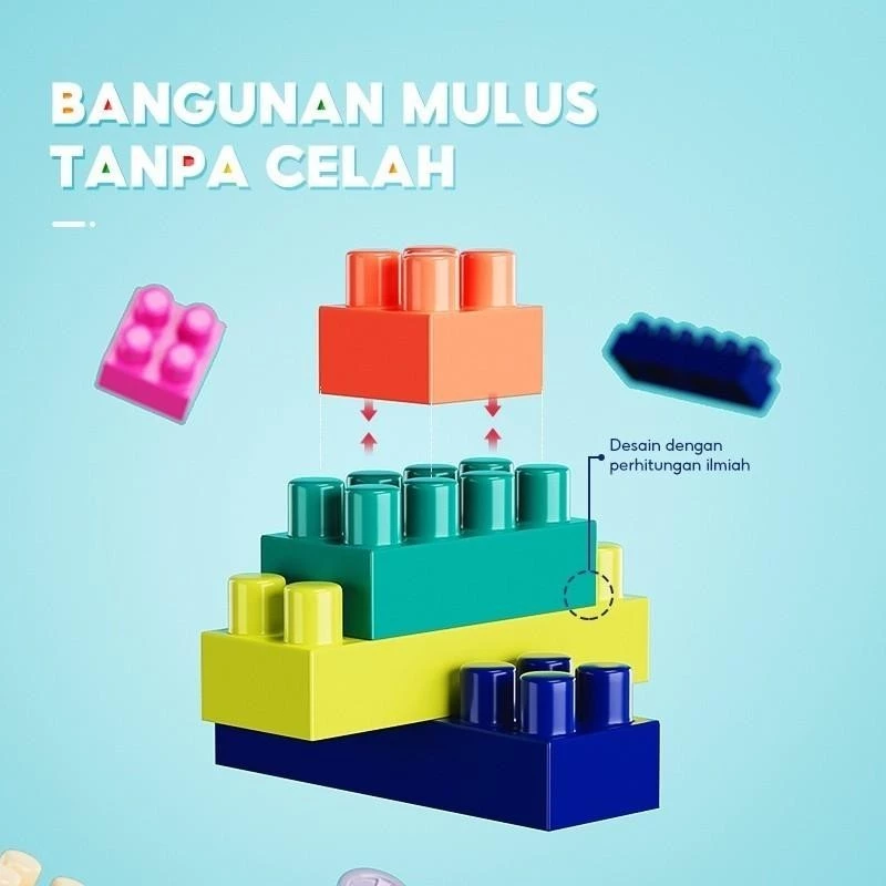OHSOME - 560 Pcs Block Toys For Kids DIY /Mainan Brick Balok Susun Anak DIY (560 pcs) Bahan ABS Kuat Tahan Lama