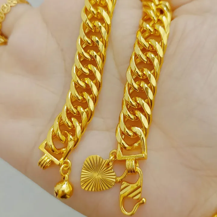 Rantai Tangan (6/7/8/10/12mm) bracelet Rantai Tangan Emas Bangkok GOLD PLATED