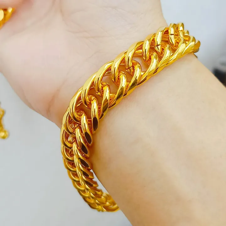 Rantai Tangan (6/7/8/10/12mm) bracelet Rantai Tangan Emas Bangkok GOLD PLATED
