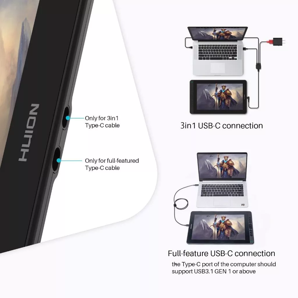 HUION KAMVAS 13 Drawing Tablet Graphic Pen Display Tilt Function Battery-Free Stylus 8192 Pen Pressure 13.3inch