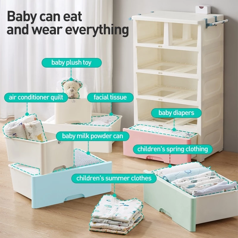 Drawer Storage Cabinet Plastic Storage Cabinet Drawer Cabinet Wardrobe With Lock almari baju Clothes Cabinet