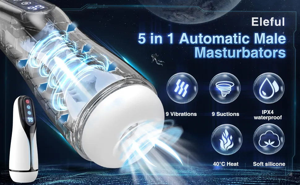 MANRITA realistic men's 9-in-1 mode heated jet cup vibrating toy becomes an airplane cup human product, detachable and washable sex toy