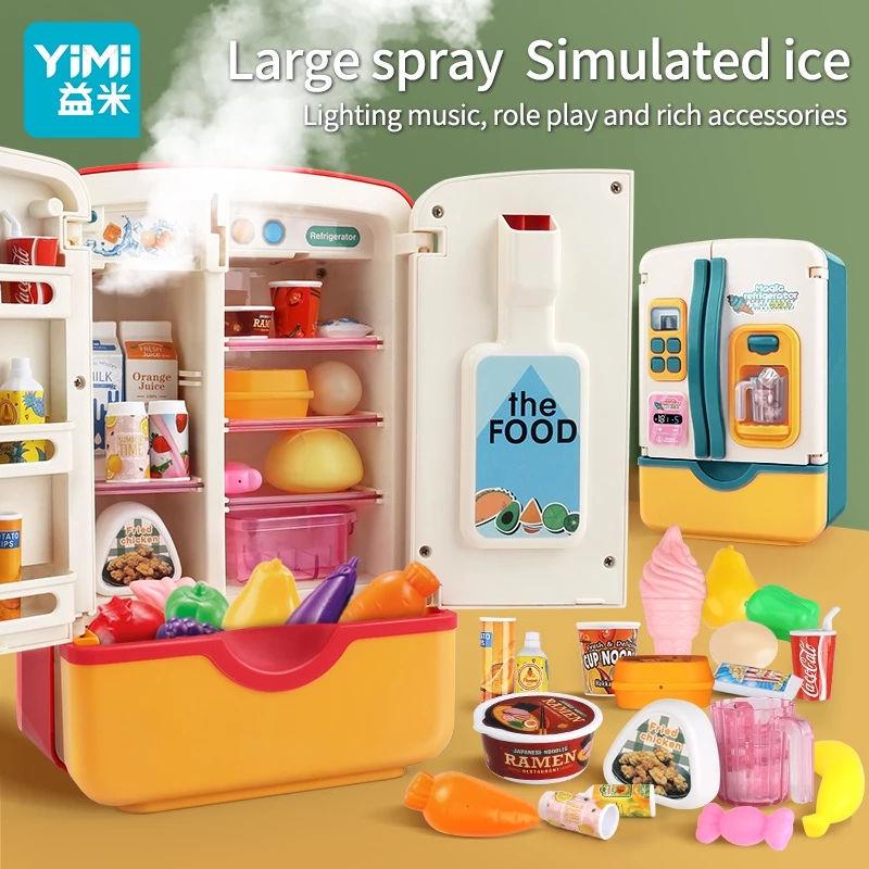 YIMI Kitchen Pretend Play Set Simulation Refrigerator Toys Dollhouse Kitchen Refrigerator Toys for Home Furniture Decoration