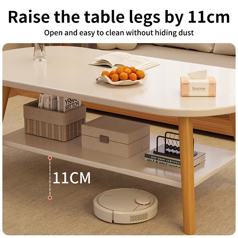 2 Layer Coffee Table Modern Living Room Sofa Side Table Beside Corner Oval Table Meja Kopi Kecil Sisi Sofa