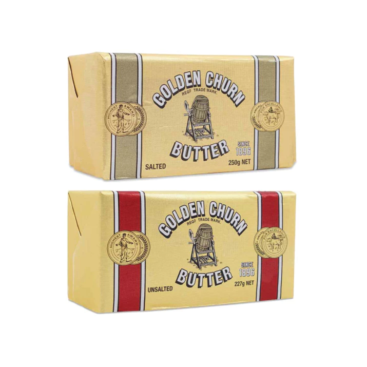 Golden Churn Butter Salted 250g & Unsalted 227g