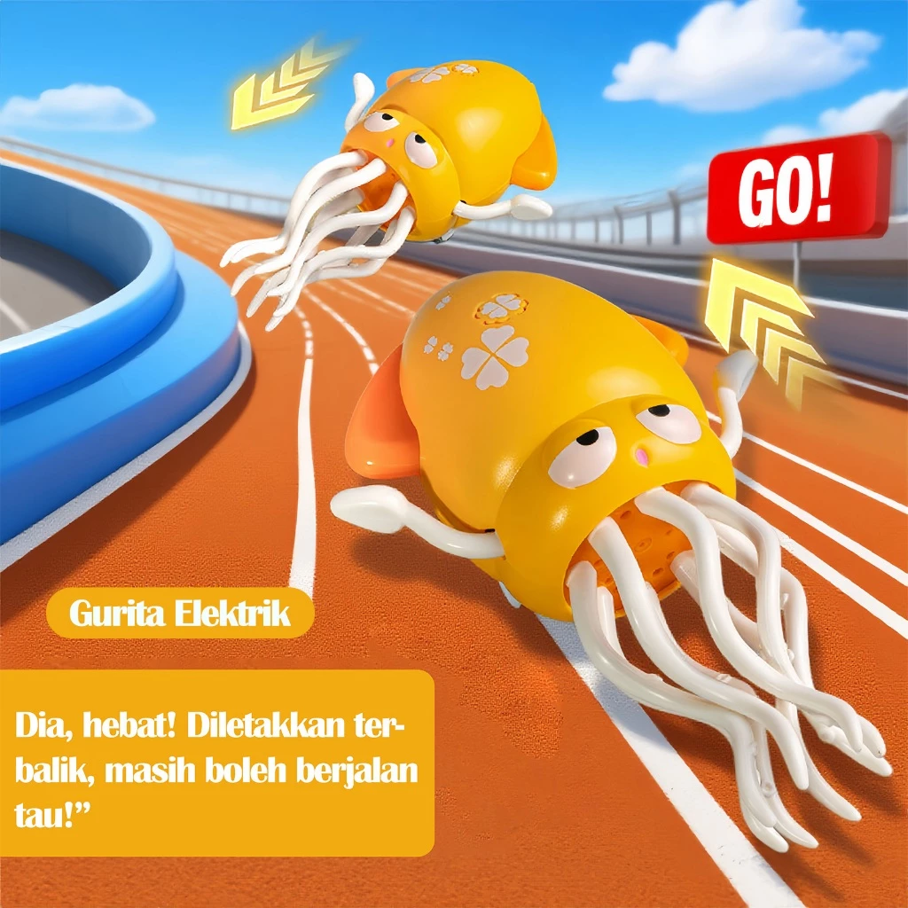 Mainan Sotong Ditingkatkan 500 mAh yang Boleh Menari, Bercahaya, Ada Muzik dan Automatik Mengelak Halangan
