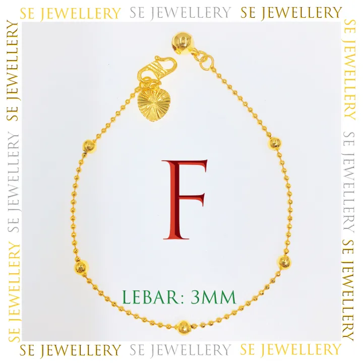 Free Cop 916 (B261GP) Emas Bangkok RM6.90 Children & Adult Bracelet Gelang Tangan Rantai Tangan Budak & Dewasa 24K Gold Plated.