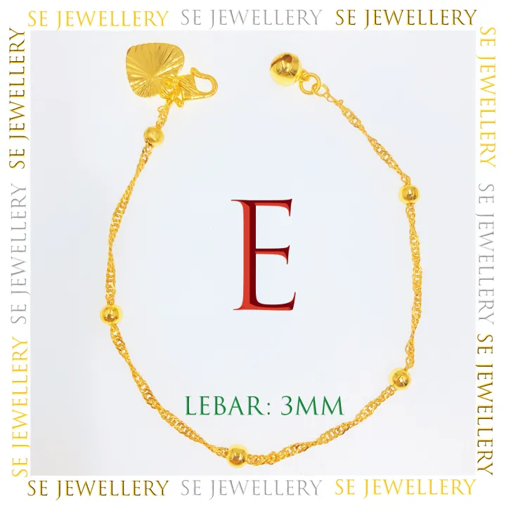 Free Cop 916 (B261GP) Emas Bangkok RM6.90 Children & Adult Bracelet Gelang Tangan Rantai Tangan Budak & Dewasa 24K Gold Plated.
