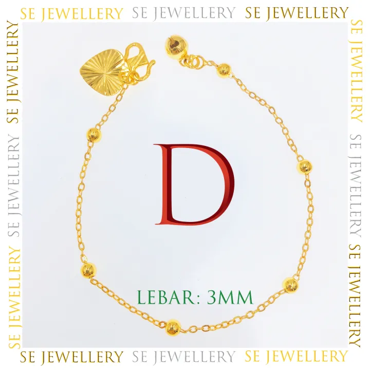 Free Cop 916 (B261GP) Emas Bangkok RM6.90 Children & Adult Bracelet Gelang Tangan Rantai Tangan Budak & Dewasa 24K Gold Plated.