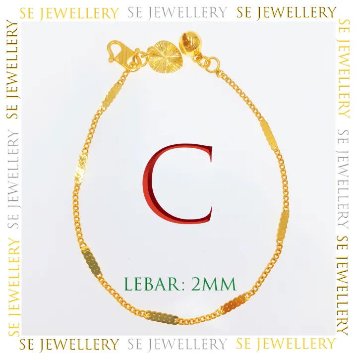 Free Cop 916 (B261GP) Emas Bangkok RM6.90 Children & Adult Bracelet Gelang Tangan Rantai Tangan Budak & Dewasa 24K Gold Plated.