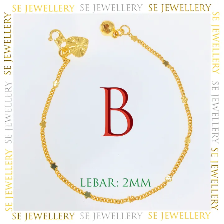 Free Cop 916 (B261GP) Emas Bangkok RM6.90 Children & Adult Bracelet Gelang Tangan Rantai Tangan Budak & Dewasa 24K Gold Plated.