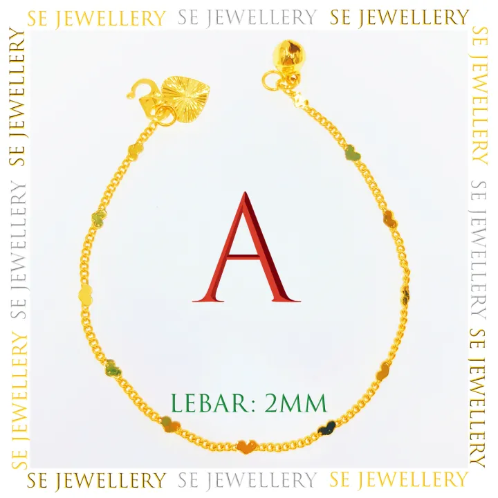 Free Cop 916 (B261GP) Emas Bangkok RM6.90 Children & Adult Bracelet Gelang Tangan Rantai Tangan Budak & Dewasa 24K Gold Plated.