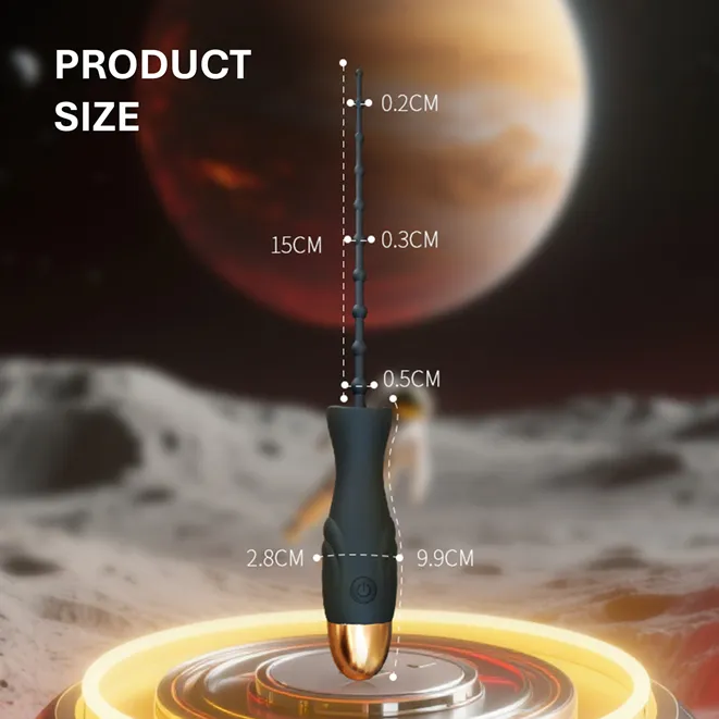 (Bead Version) 10 Speed Bead Urethral Sounding Vibrating Urethral Dilator Plug Stimulating Urethral Male Massager Orgasm Without Ejaculation Sex Toy For Men