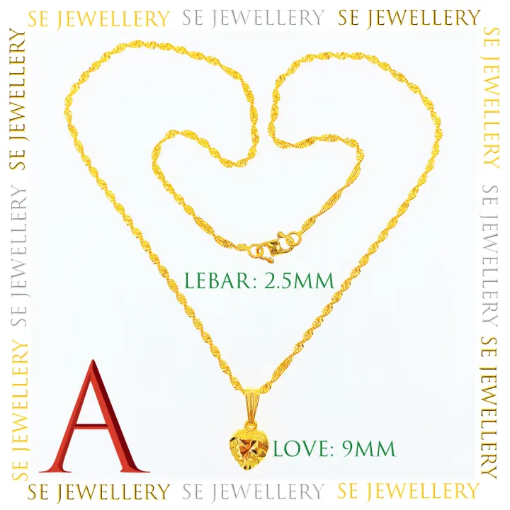 FREE COP 916 (NS096GP)1 Emas Bangkok Choker Budak/Dewasa Rantai Leher + Loket SET Choker Children/Adult Necklace + Pendant SET 24K Gold Plated.