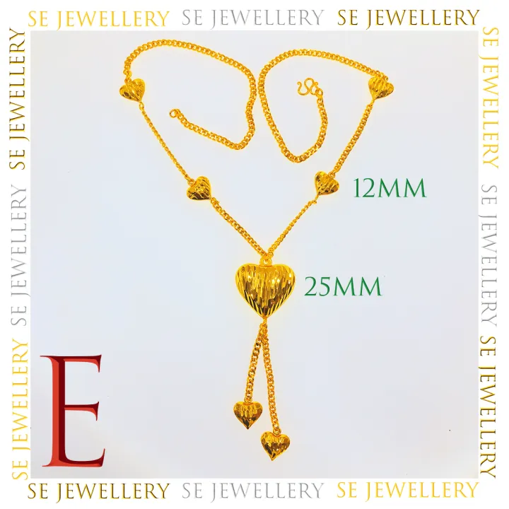 FREE COP 916 (NS096GP)1 Emas Bangkok Choker Budak/Dewasa Rantai Leher + Loket SET Choker Children/Adult Necklace + Pendant SET 24K Gold Plated.