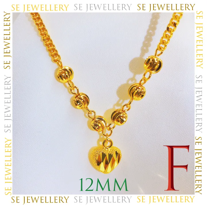 FREE COP 916 (NS096GP)1 Emas Bangkok Choker Budak/Dewasa Rantai Leher + Loket SET Choker Children/Adult Necklace + Pendant SET 24K Gold Plated.