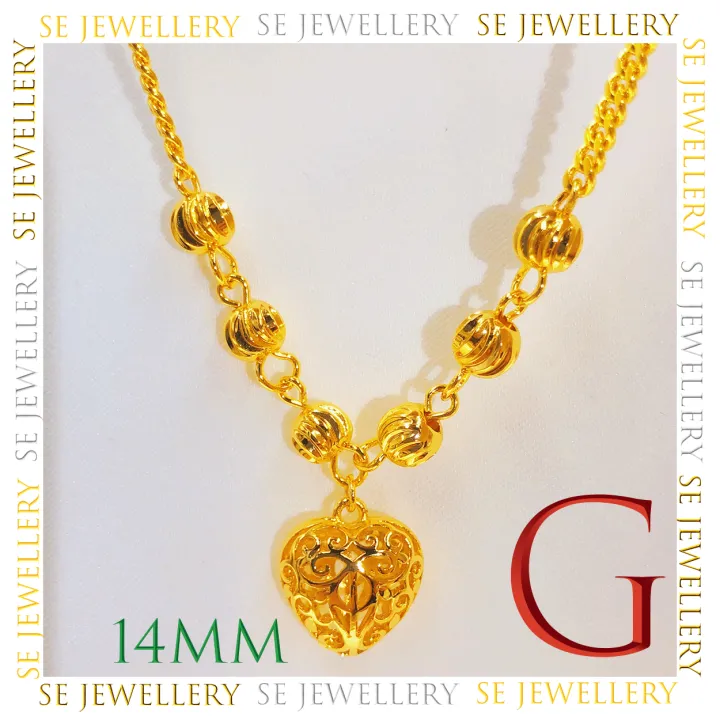 FREE COP 916 (NS096GP)1 Emas Bangkok Choker Budak/Dewasa Rantai Leher + Loket SET Choker Children/Adult Necklace + Pendant SET 24K Gold Plated.