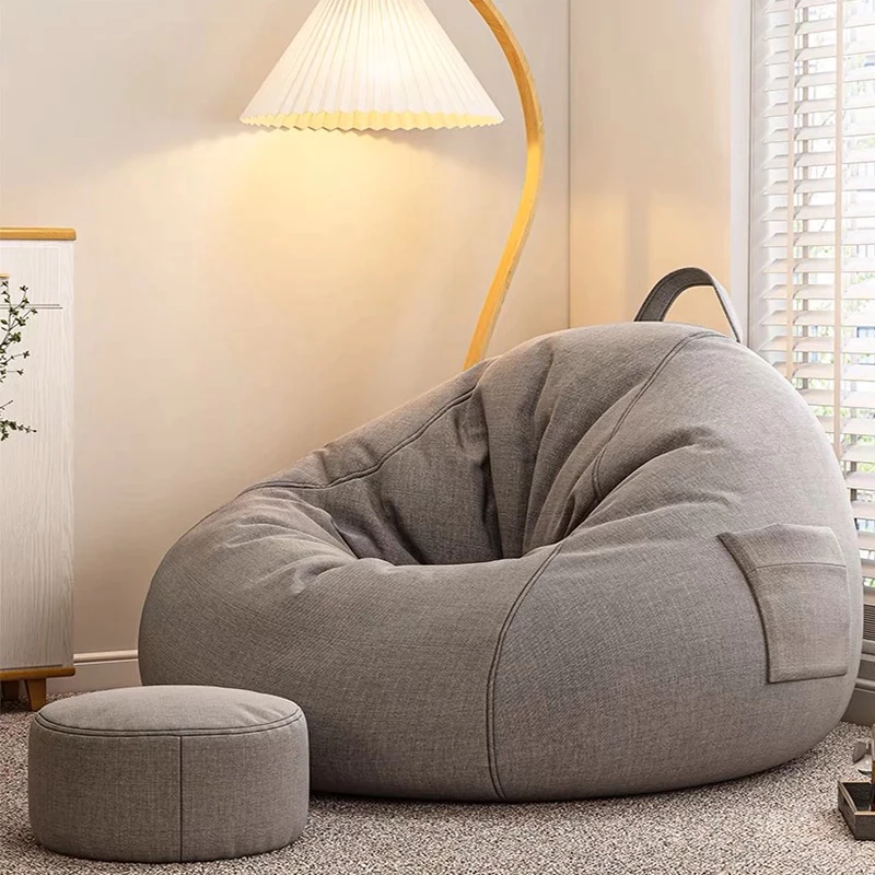 Sofa Bean Stylish Bedroom Furniture Solid Color Single Bean Bag Lazy Sofa Cover DIY Filled Inside