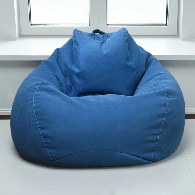 Sofa Bean Stylish Bedroom Furniture Solid Color Single Bean Bag Lazy Sofa Cover DIY Filled Inside