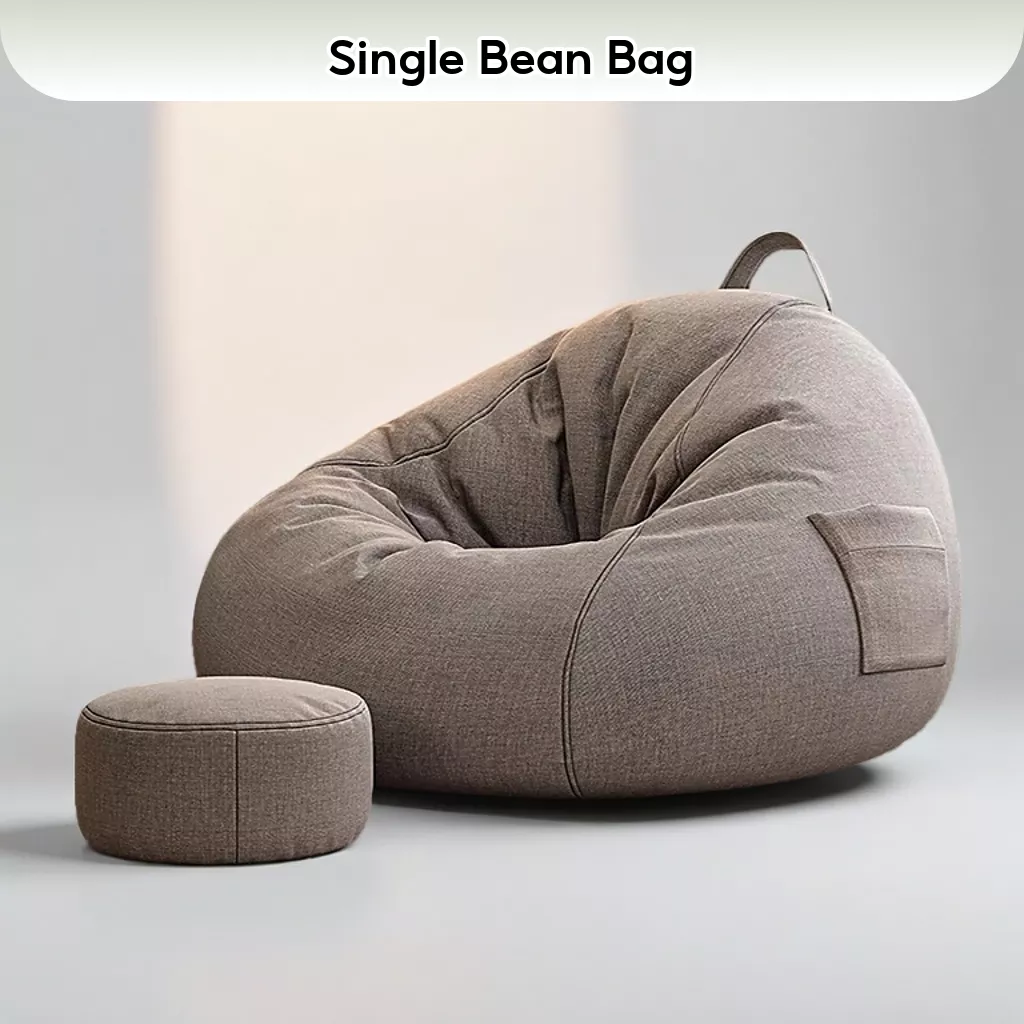 Sofa Bean Stylish Bedroom Furniture Solid Color Single Bean Bag Lazy Sofa Cover DIY Filled Inside