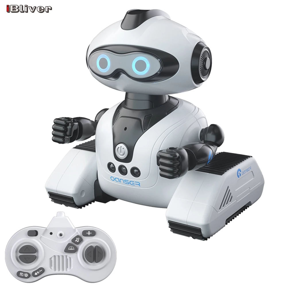 iBliver Robots Toys for Kids, 2.4Ghz Remote Control Robot Toys with Music and LED Eyes for Boys Girls, RC Toys Gift for 3-12 Year Toddler