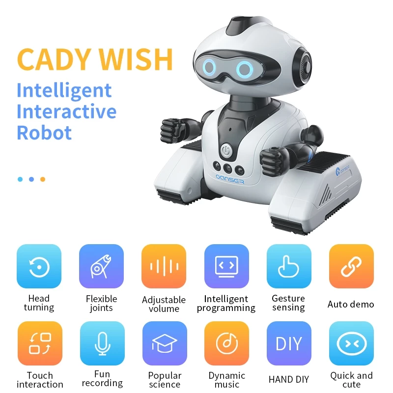 iBliver Robots Toys for Kids, 2.4Ghz Remote Control Robot Toys with Music and LED Eyes for Boys Girls, RC Toys Gift for 3-12 Year Toddler