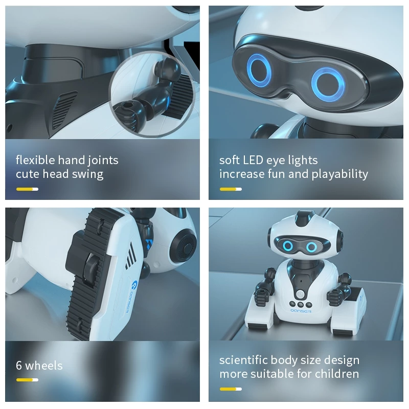 iBliver Robots Toys for Kids, 2.4Ghz Remote Control Robot Toys with Music and LED Eyes for Boys Girls, RC Toys Gift for 3-12 Year Toddler