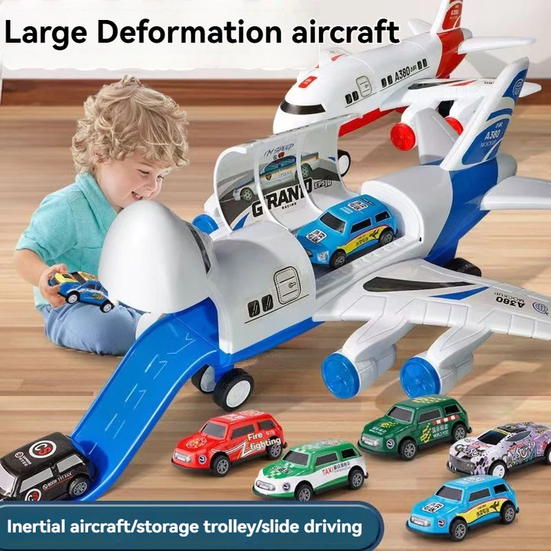 Kids Toys Airbus A380 Multi-functional Aircraft Inertial Track Sliding Shock-Resistant Alloy Car Children's Toys