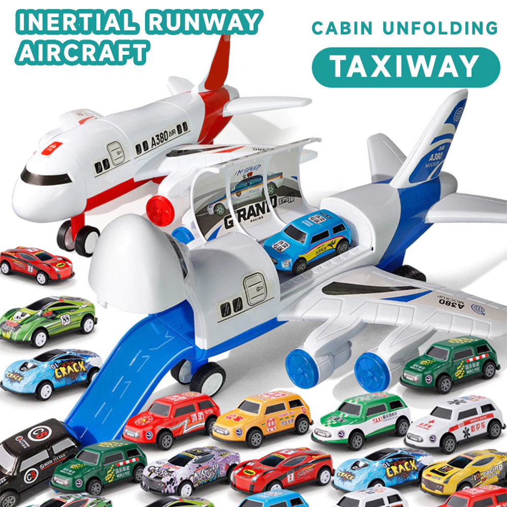 Kids Toys Airbus A380 Multi-functional Aircraft Inertial Track Sliding Shock-Resistant Alloy Car Children's Toys