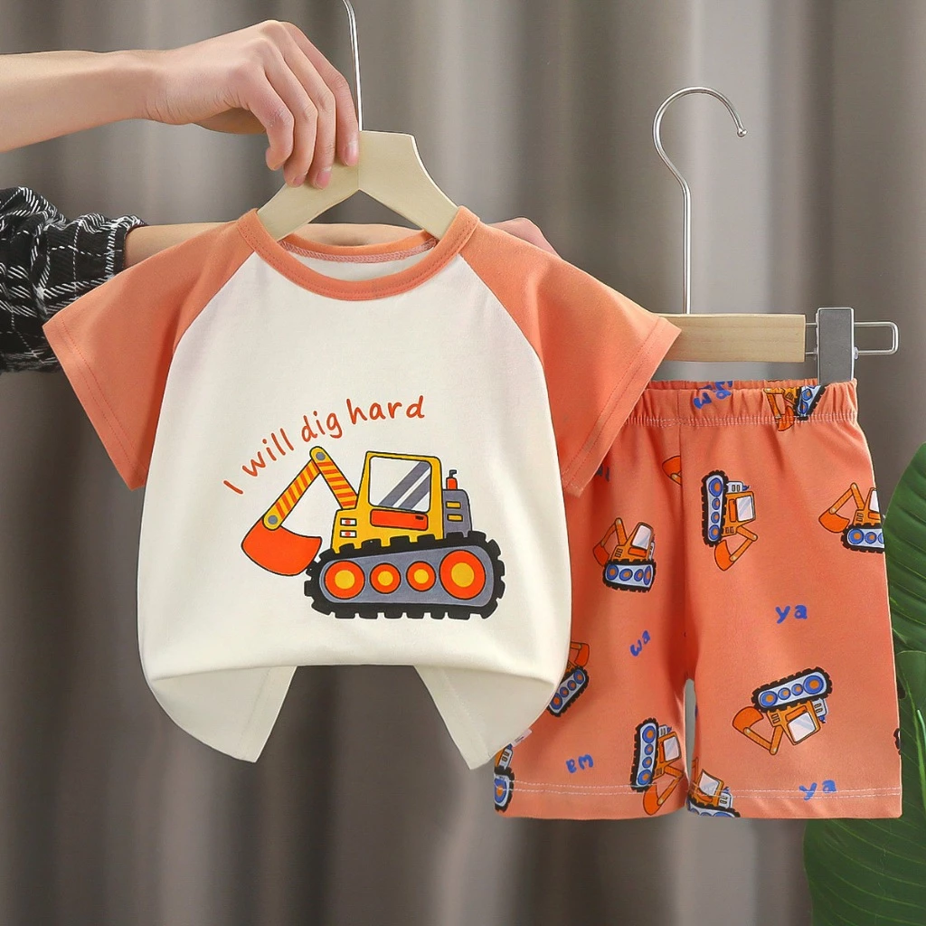 Unisex Cotton Short Sleeve Cute Baby Boy Shirts + Pants Set |Bayi Set Short Sleeve Cute Clothing Baby Set
