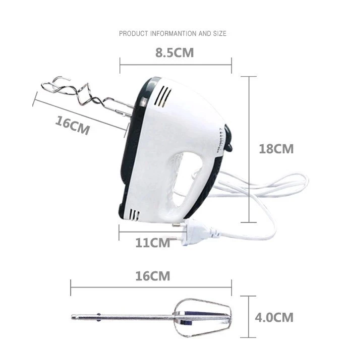 Portable Hand Mixer 7 Speed Mixing Baking and Cooking Mixer